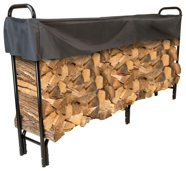 Pure Garden 8 Firewood Log Rack With, Outdoor Fire Log Holder With Cover