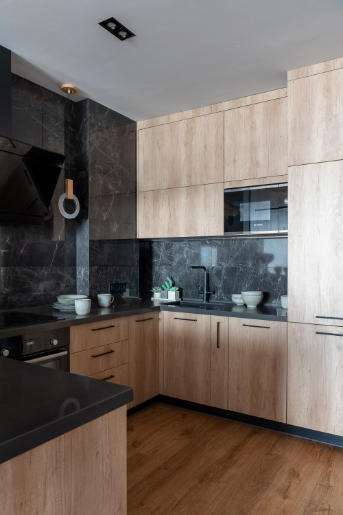 Black and Gray Kitchen Backsplash Sophisticated Color Combination ...