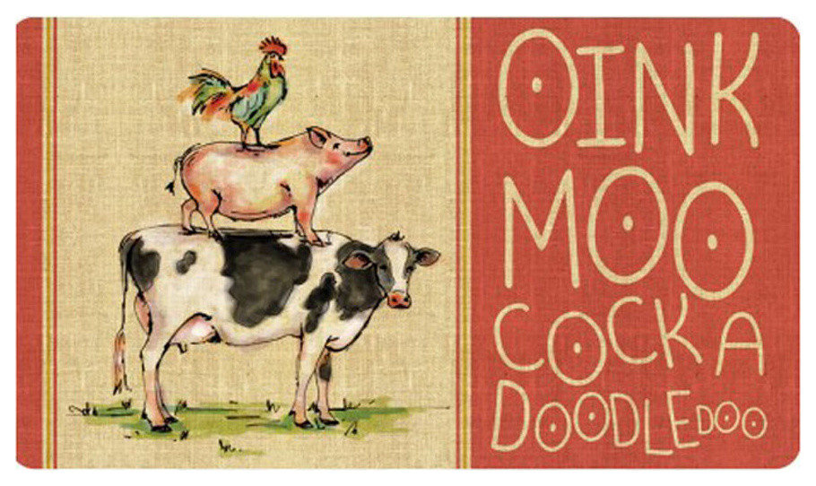 Oink, Moo, Cockadoodle Doo Mat, 18"x30"