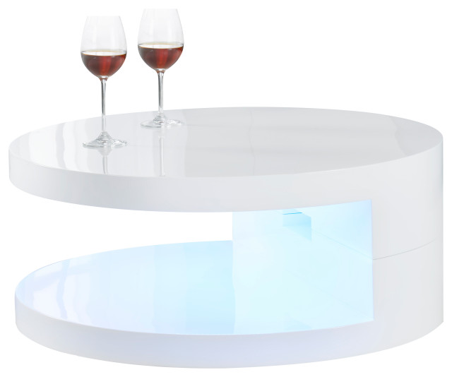 Artiva La Villino Euro Coffee Table, White Contemporary Coffee