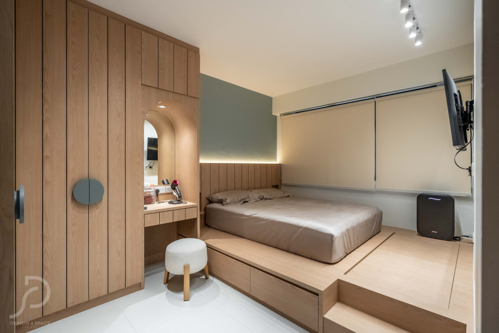 Inspiration for a modern bedroom in Singapore.