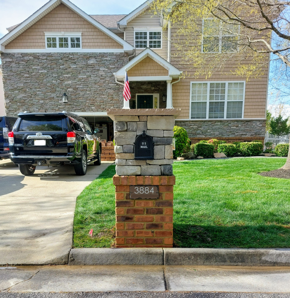 Make Your Mailbox Post Unique with Faux Stone Just in Time for Spring