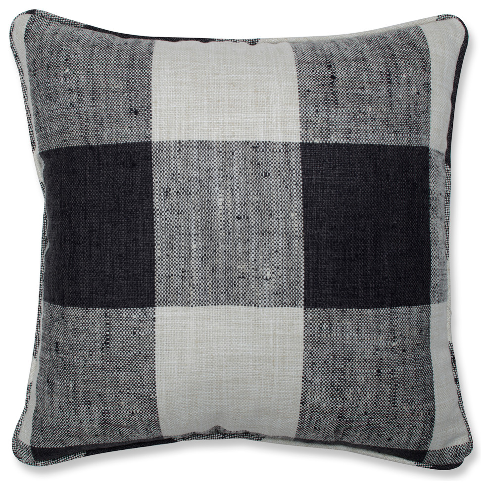 Pillow Perfect Indoor Check Please Thunder Black 16.5-inch Throw Pillow