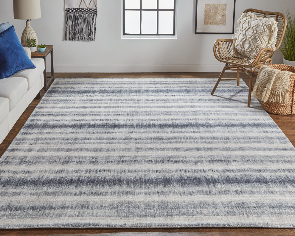 Feizy 8824FNVY Mackay Hand Woven Blue / Gray Area Rugs, 2' x 3