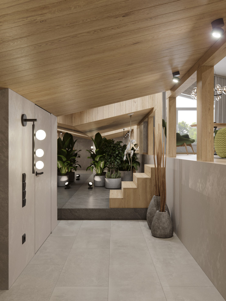 Мансарда в загородном доме, зона отдыха и массажная комната