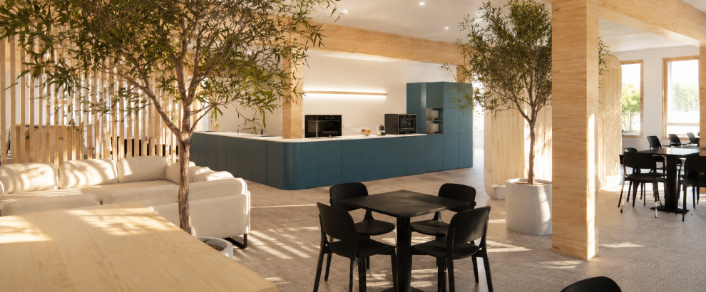 Conception 3D d'un espace de restauration et de convivialité en entreprise