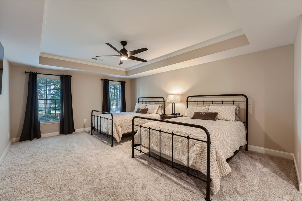 Example of a mountain style bedroom design in Atlanta