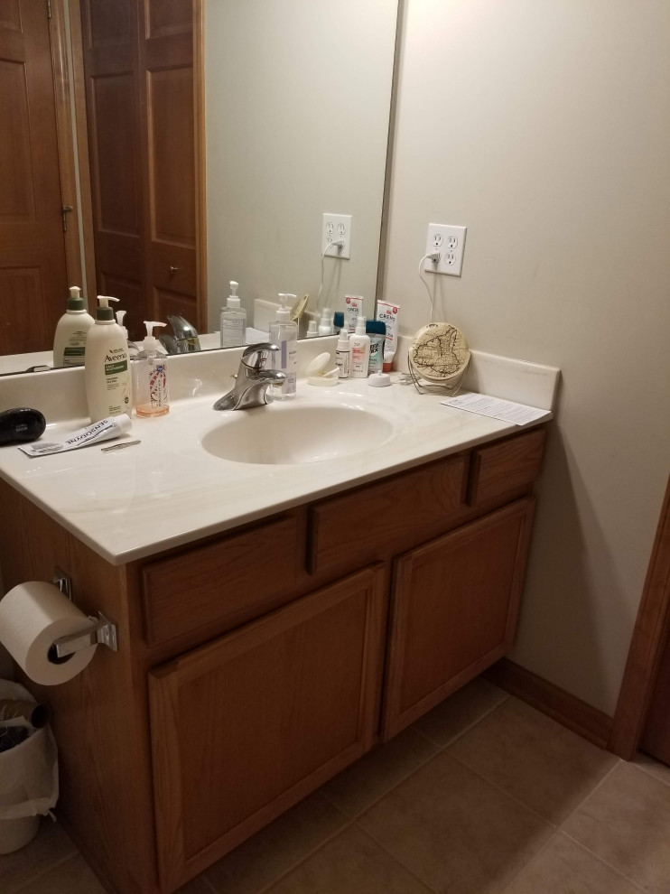 Bathroom vanity too low. Replace top+vessel sink or entire vanity?