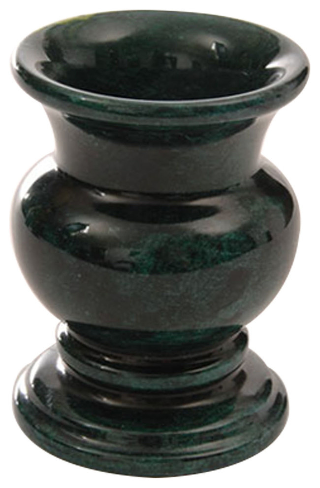 Polished Marble Bathroom Tumbler, Emerald Green Traditional