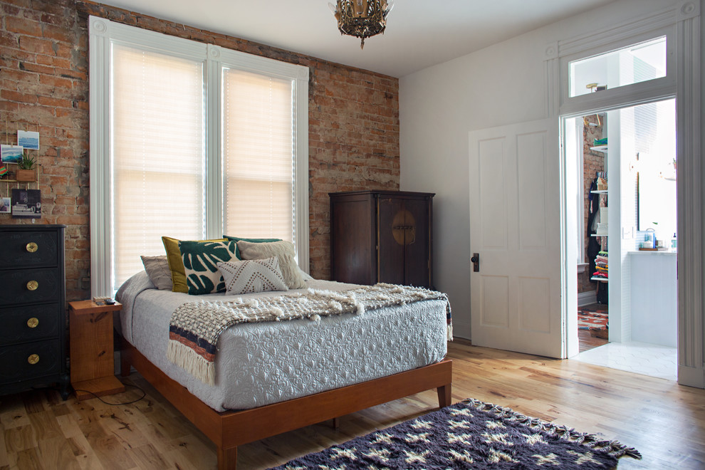 Design ideas for an eclectic bedroom in Cincinnati.