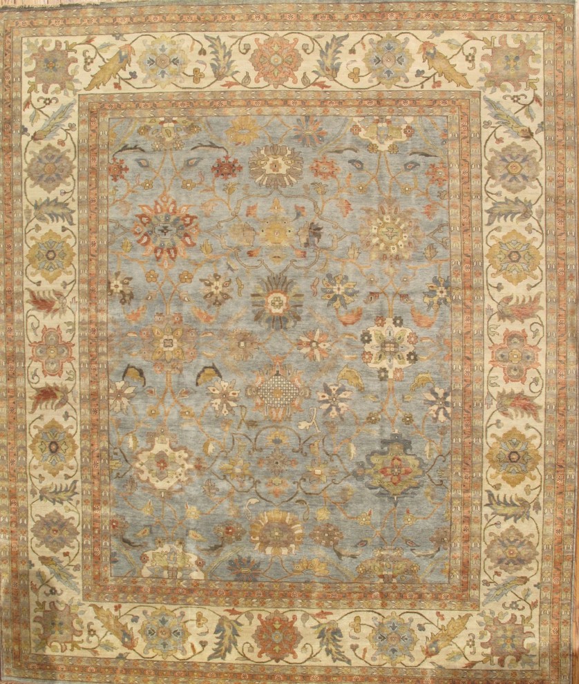 Pasargad Sultanabad Collection Hand-Knotted Lamb's Wool Area Rug- 6' 1" X  9' 0"