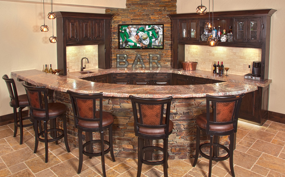 Photo of a country home bar in Other.