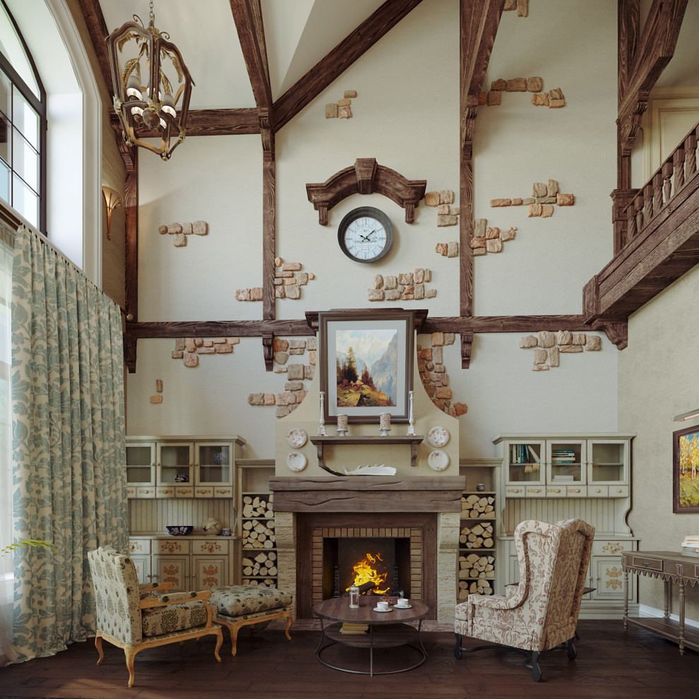 Гостиная с камином