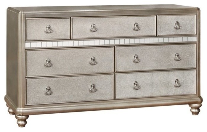 Coaster Bling Game Contemporary 7-Drawer Wood Dresser in Beige