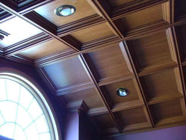 Cathedral Coffered Ceiling For Home Office Traditional