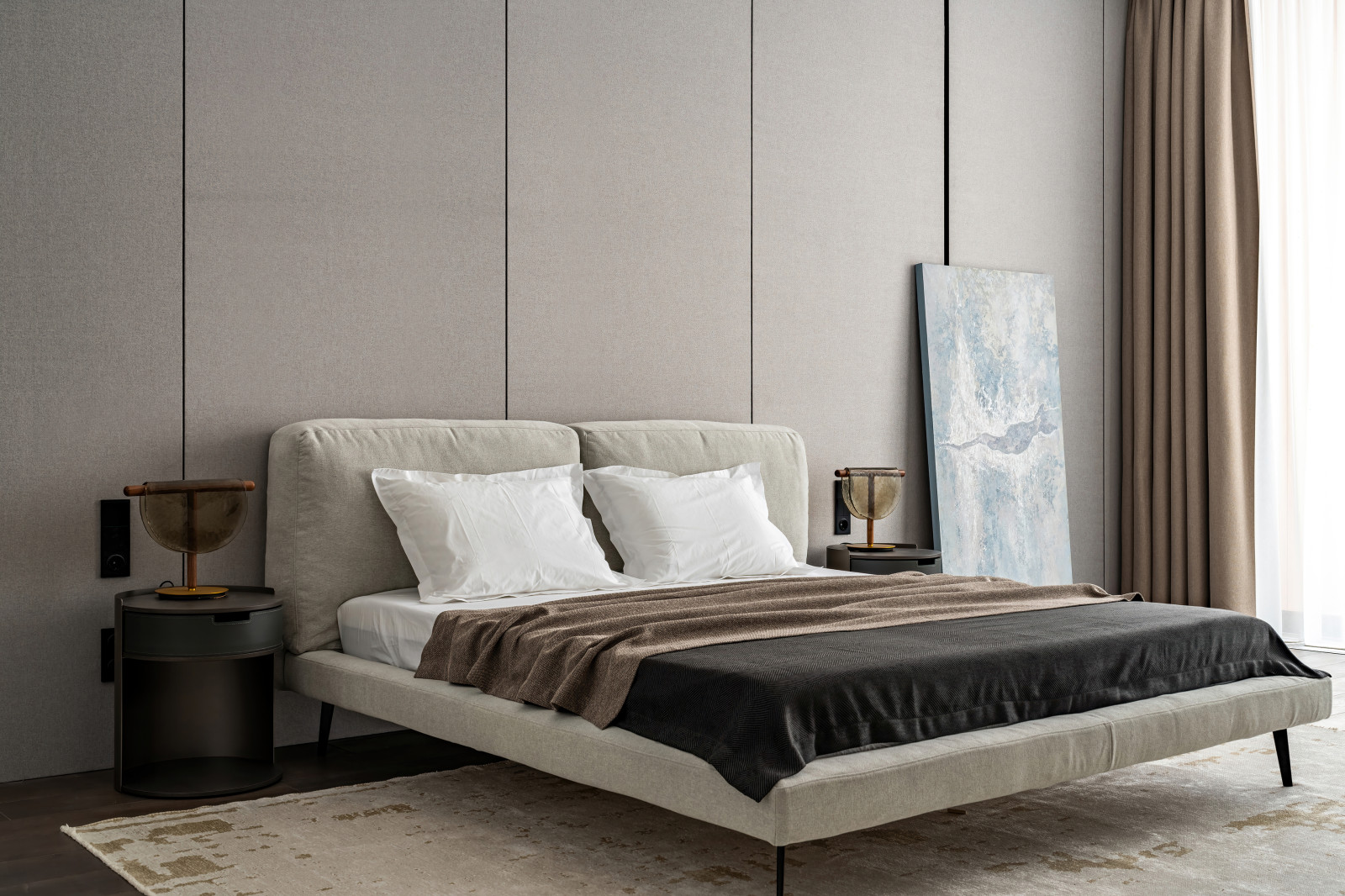 Двухэтажный загородный дом в современном стиле с глиняными акцентами