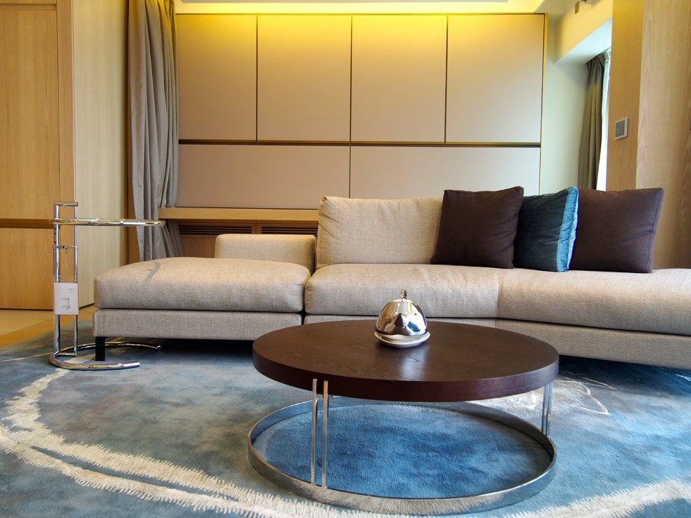Design ideas for a contemporary living room in Hong Kong.
