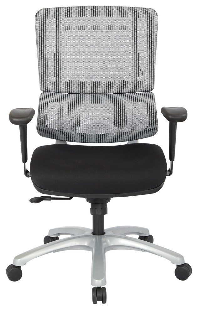 Vertical Gray Mesh Back Chair With Silver Base and Black Coal Freeflex