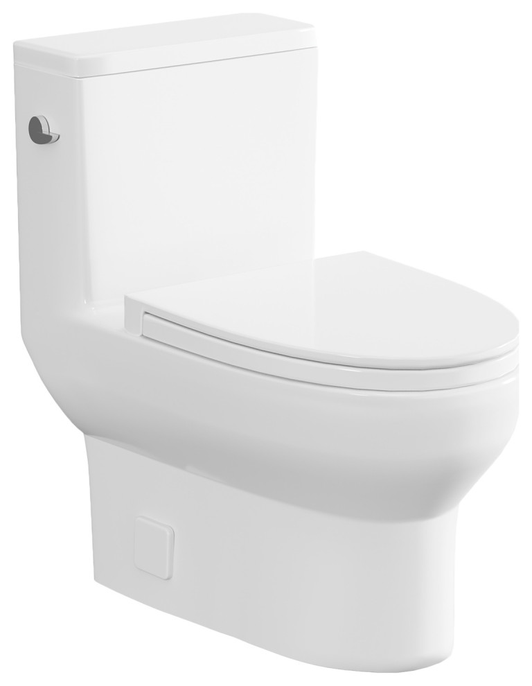 Eviva Denali 1Piece Toilet, White Modern Toilets by Eviva LLC