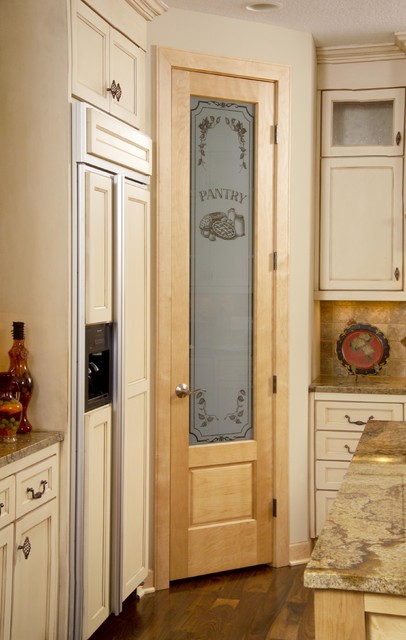 8 0 Birch Pantry Door With Panel Below Traditional Kitchen