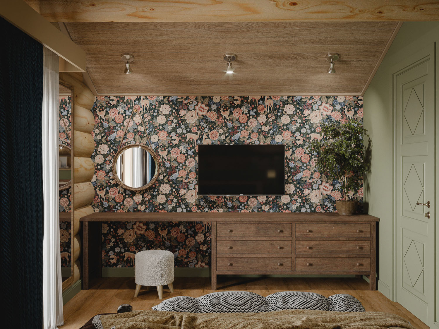 Интерьер деревянного загородного дома в Нижних Сергах