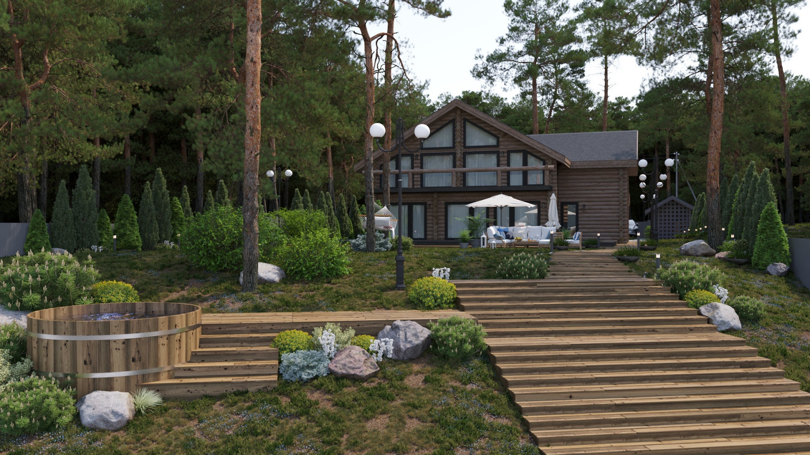 Дом для большой семьи с коммерческой баней