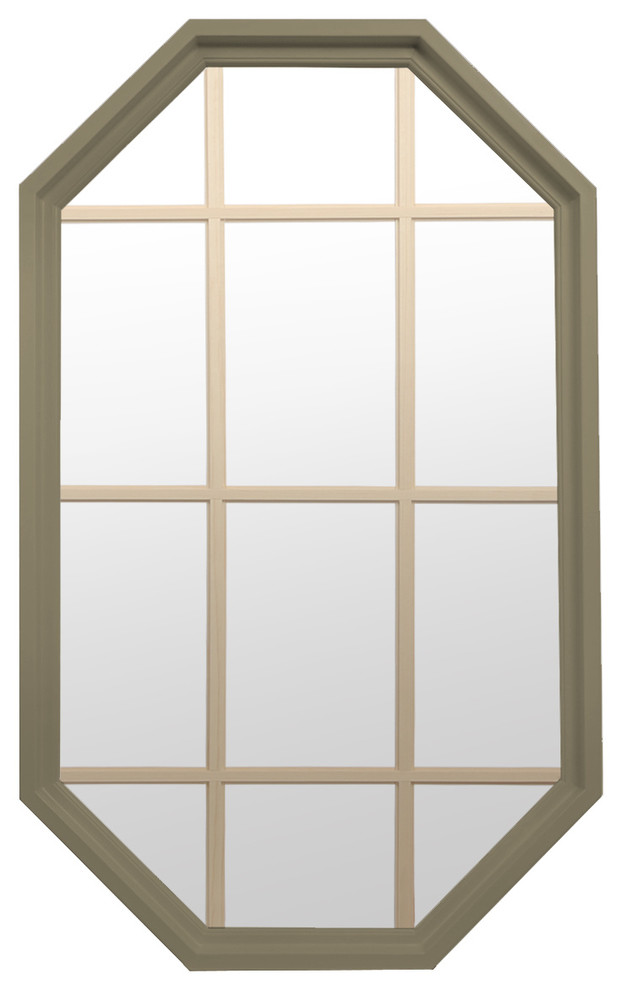 Tall Rambler 4 Season Poly Window With Grille, Sand, Clear Insulated Glass