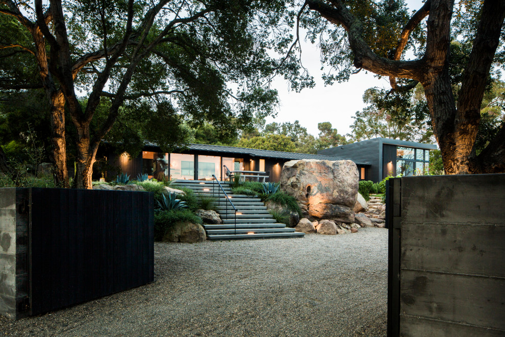 Photo of a modern home design in Santa Barbara.