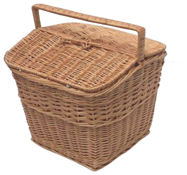 Large Wicker Double Lidded Empty Picnic Basket