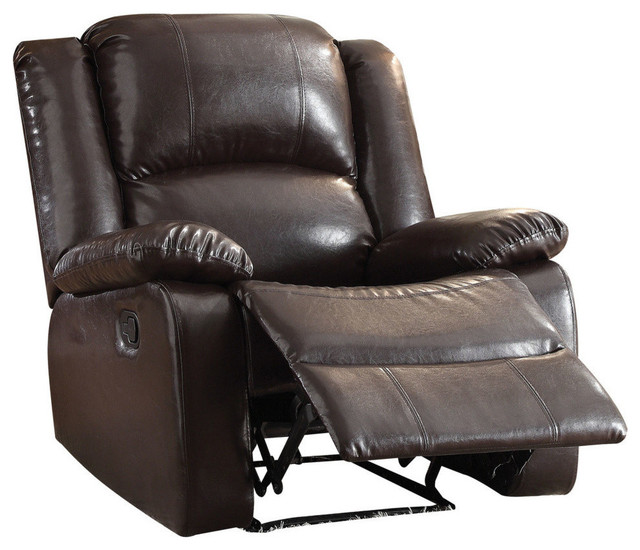 Vita Recliner Espresso Contemporary, Espresso Leather Reclining Chair