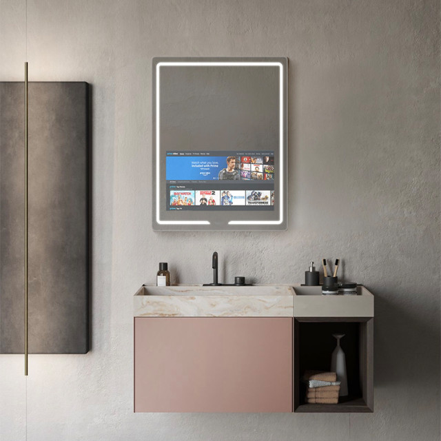 Aquadom Vision Smart Led Lighted, Bathroom Mirror That Turns Into A Tv Unit