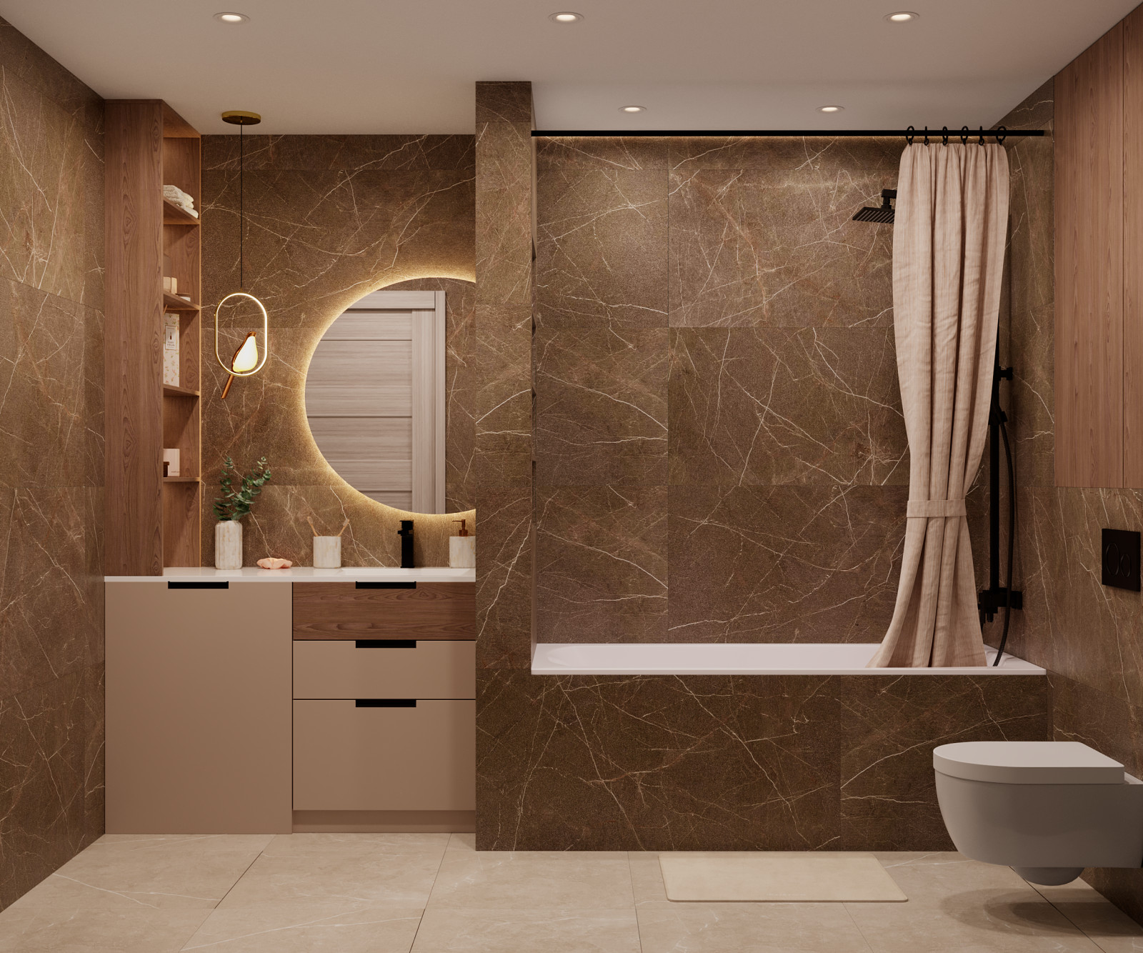 Тёмный санузел