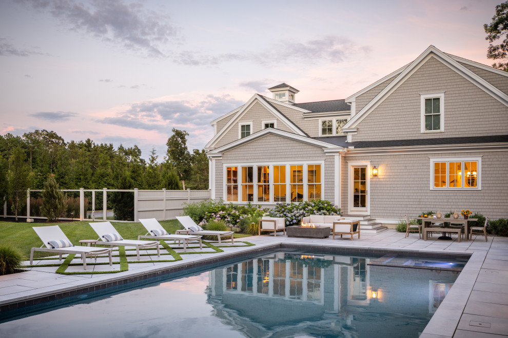 Inspiration for a transitional pool remodel in Boston