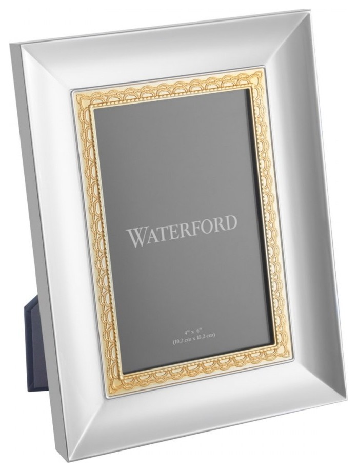 Waterford Lismore Lace Gold Frame, 4"x6" Contemporary Picture