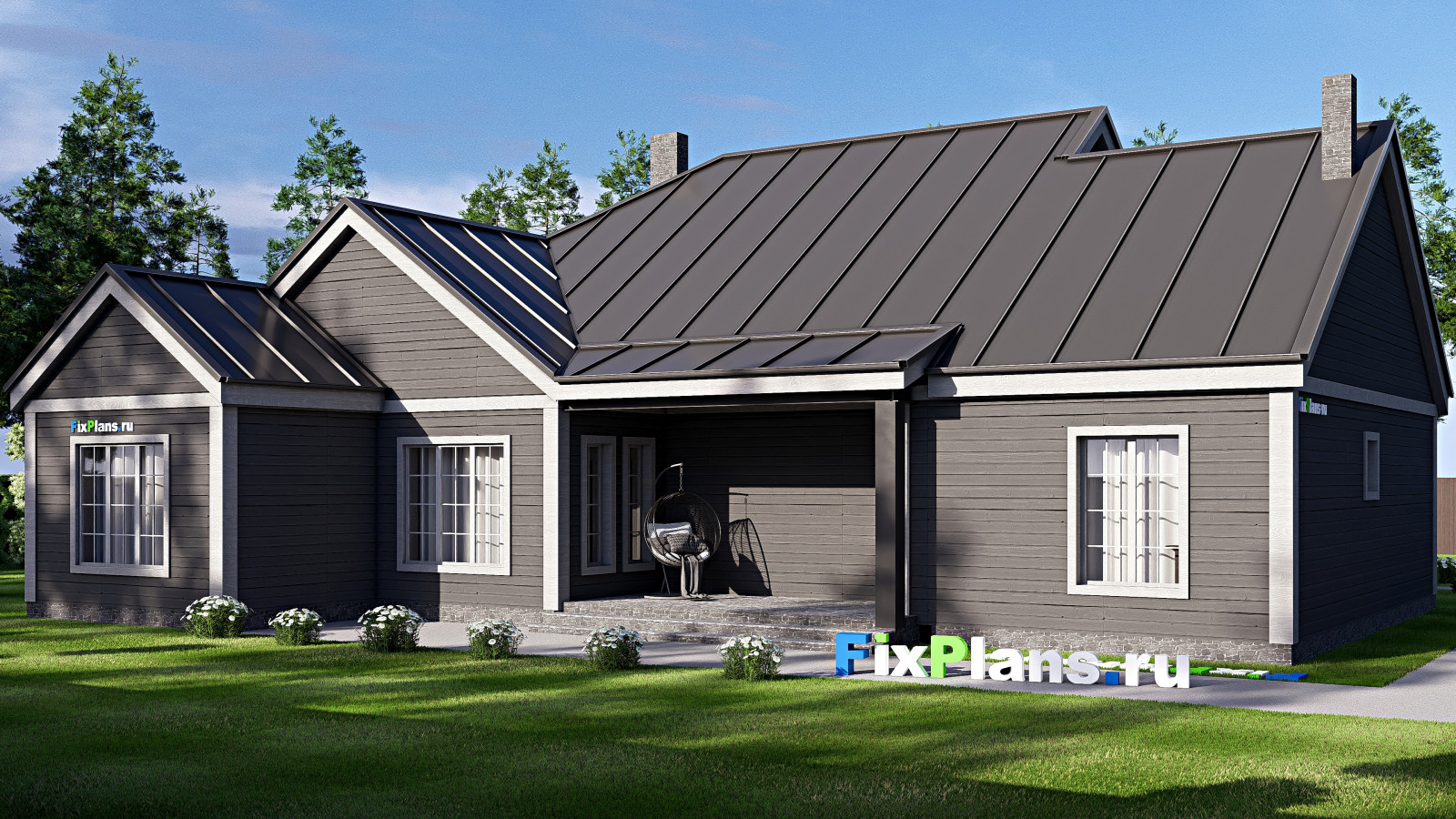 Проект одноэтажного дома 21х19м S255м2 F-17081