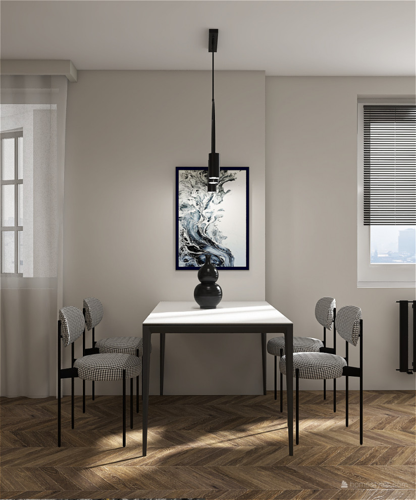 Современная трехкомнатная квартира с элементами неоклассики