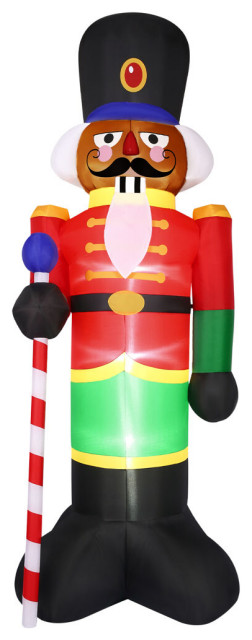 10 ft Tall Prelit African American Nutcracker Inflatable