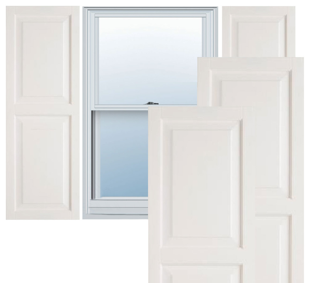 Premium Vinyl Raised Panel Window Shutters, w/Installation (Pair