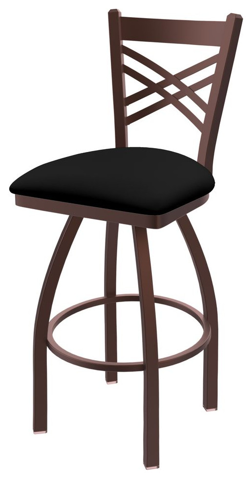 Holland Catalina 820 25" Swivel Counter Stool Bronze/Black Vinyl