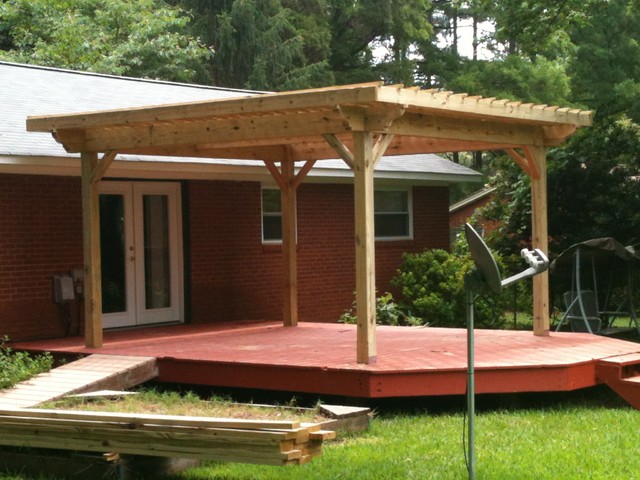 Pergola Over Existing Deck Traditional Patio Charlotte By