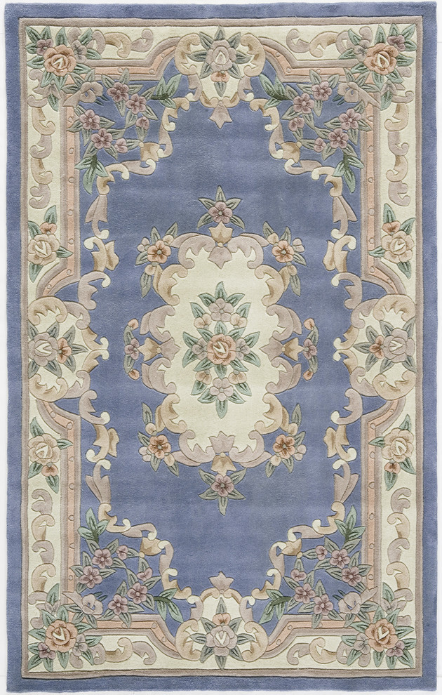 New Aubusson, Light Blue, 5'x8'