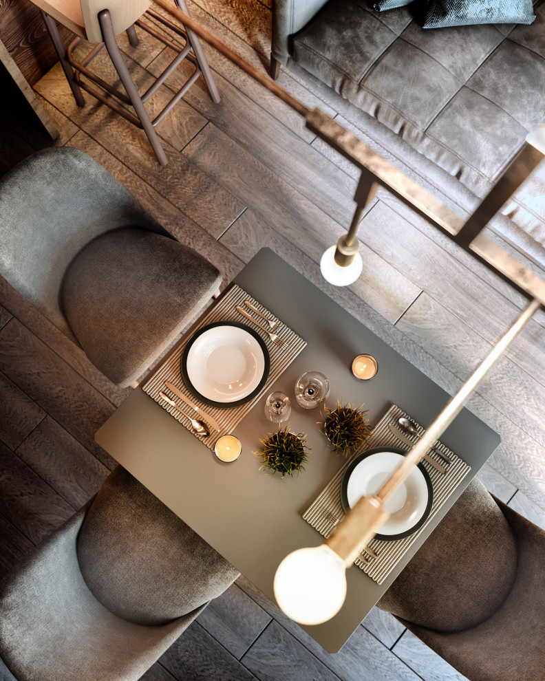 Gray color in the interior of an apartment of 60 m² in St. Petersburg