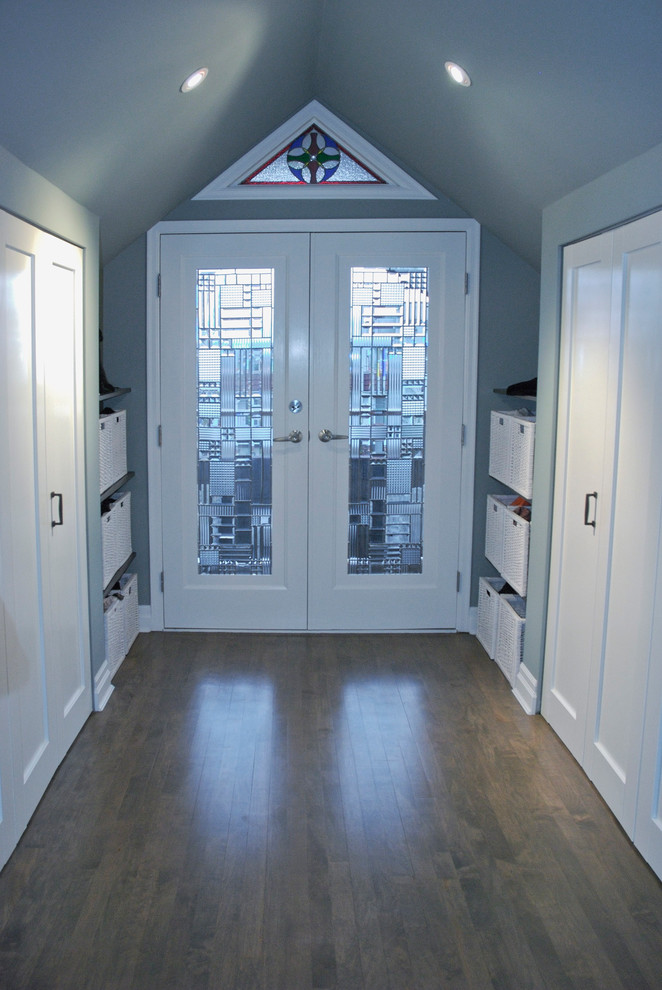 This is an example of a transitional storage and wardrobe in Vancouver.