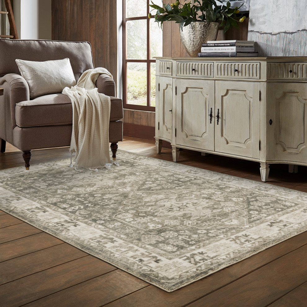 Oriental Weavers Savoy 28105 Charcoal/Ivory Area Rug, 5'3"x7'3