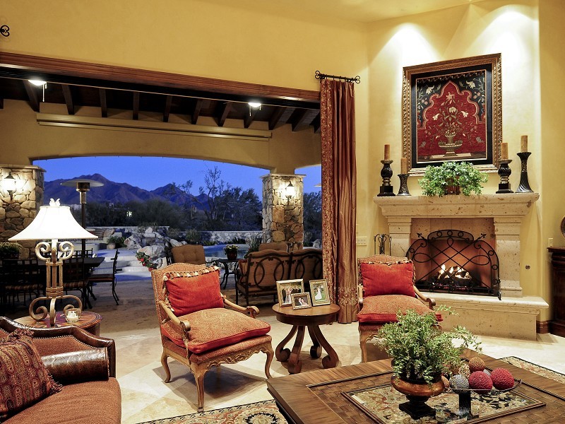 Inspiration for a mediterranean living room in Phoenix.