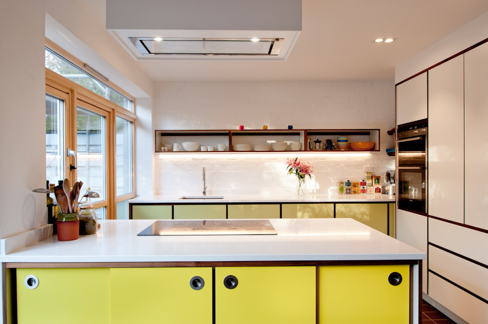 Inspiration for a large contemporary kitchen in Kent.