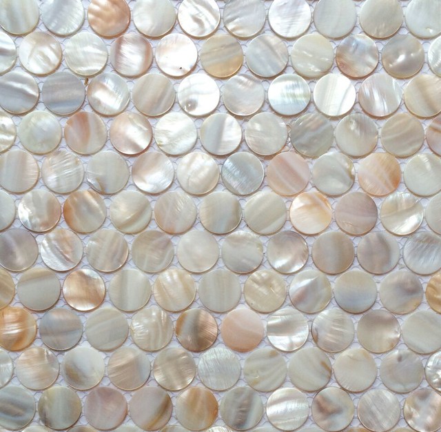 12 X12 Natural Varied Mother Of Pearl Circles Tile Polished 12 X12 Natural Varied Mother Of Pearl Circles Tile Polished Beach Style Mosaic By Circle
