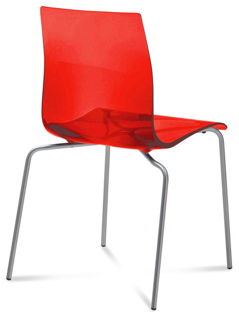 Domitalia Gel Stacking Chairs, Red, GEL.B.AS.FV.SRO, Set of 2