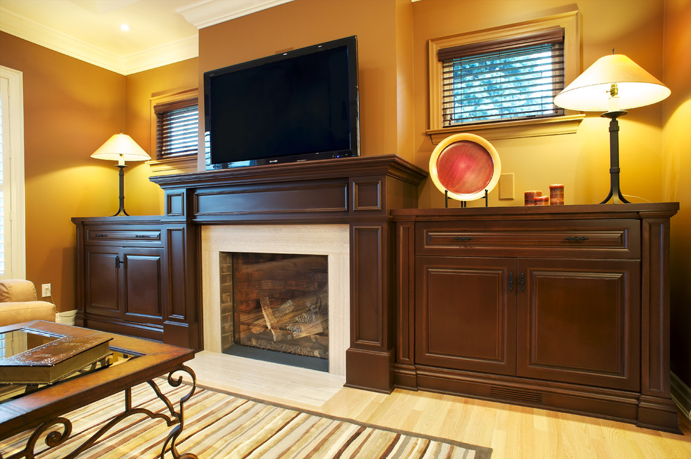This is an example of a traditional home theatre in Toronto.