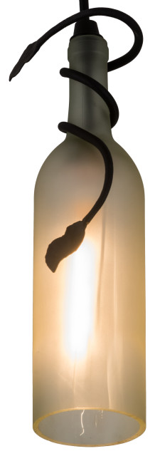 3W Tuscan Vineyard Frosted White Wine Bottle Mini Pendant